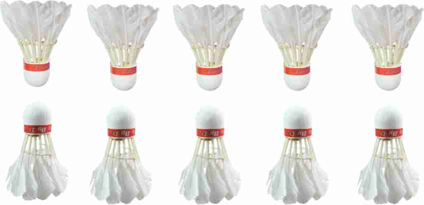 ABC White Feather Shuttlecock for Beginner Pack of 10 Best for