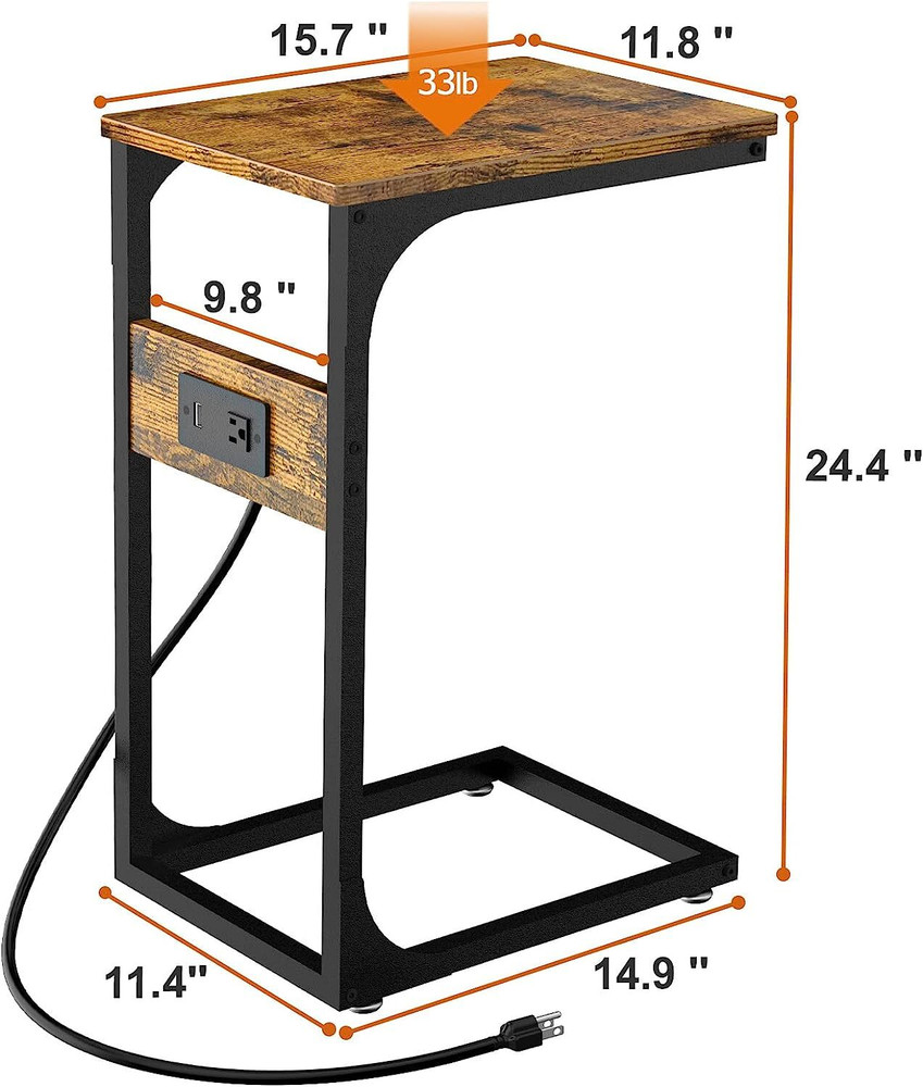 C end outlet table with usb