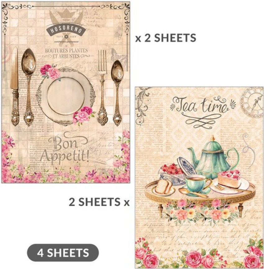 LITTLE BIRDIE Decoupage Paper Bon Appetite A4 70GSM 2 Designs 4Sheets  Silhouette Paper Sheet Price in India - Buy LITTLE BIRDIE Decoupage Paper  Bon Appetite A4 70GSM 2 Designs 4Sheets Silhouette Paper