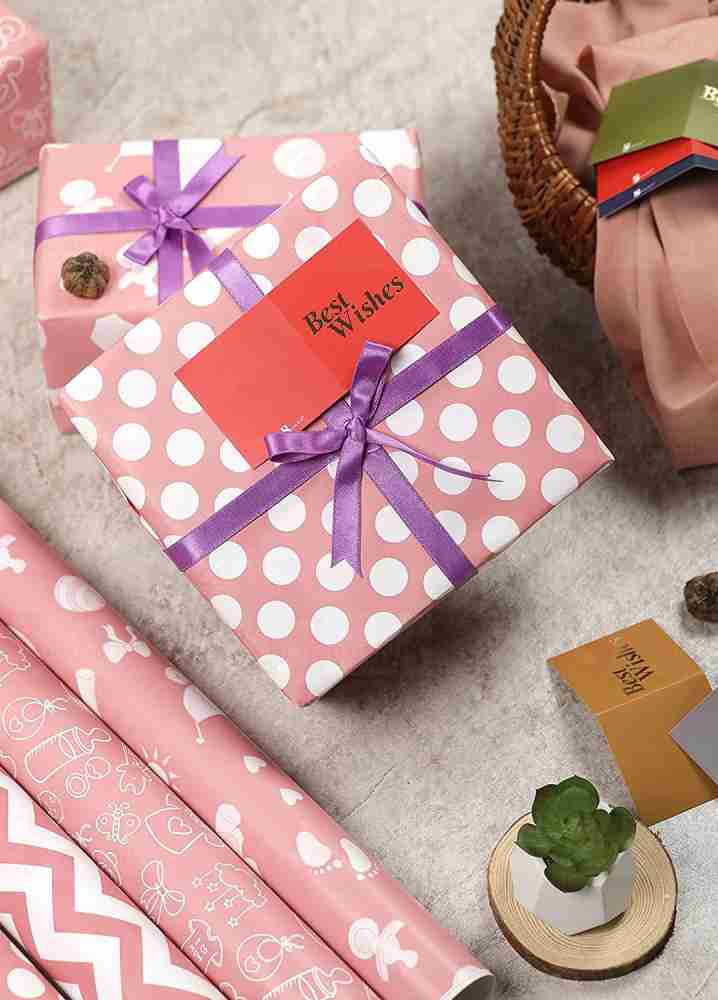 Graphics and More Cute Easter Egg Pink with Hearts Premium Roll Gift Wrap Wrapping Paper, Size: 72