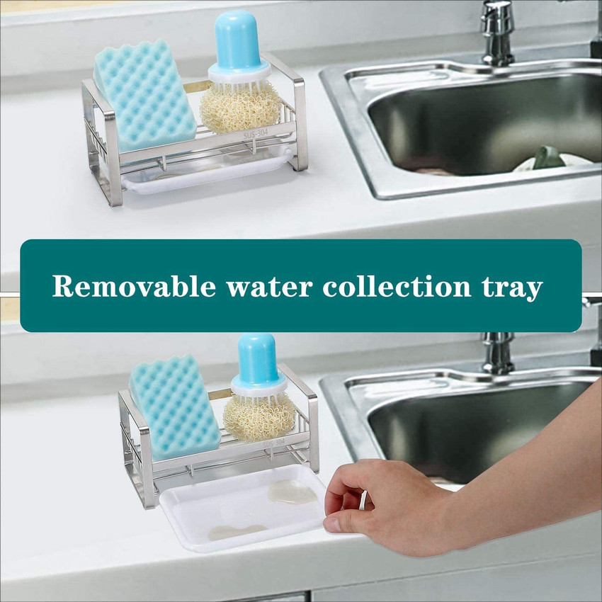 Zeinwap Steel Sponge Holder for Kitchen Sink Caddy Organizer Wall Soap Tray Dish Drainer Sink Sponge Holder Price in India Buy Zeinwap Steel Sponge Holder for Kitchen Sink Caddy Organizer Wall
