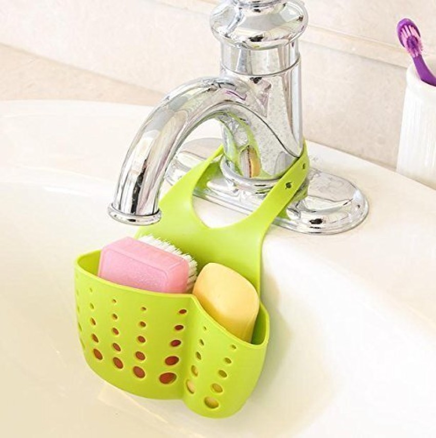 2 Pack Sink Caddy Sponge Holder Soap Holder Shower Caddy Storage Rack  Hanging Bath Shelf Organizer Basket for Sponges, Scrubbers, Dish Brushes,  Soap