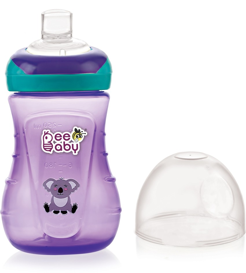 250ml Baby Water Bottle Silicone Learning Cup Kids Non-spill Training Cup  Purple