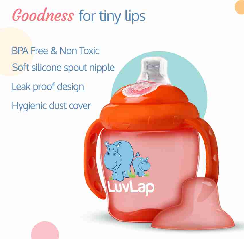 Luvlap Giffy Sipper for Infant/Toddler 300ML, Anti-Spill Sippy Cup, 18M+  (Green)