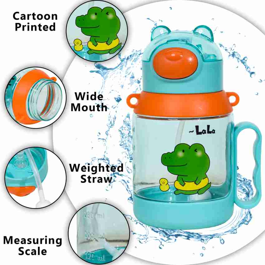 1 Set 240ml/300ml Water Bottle Cartoon Design Leak-proof Toddler Water  Sippy