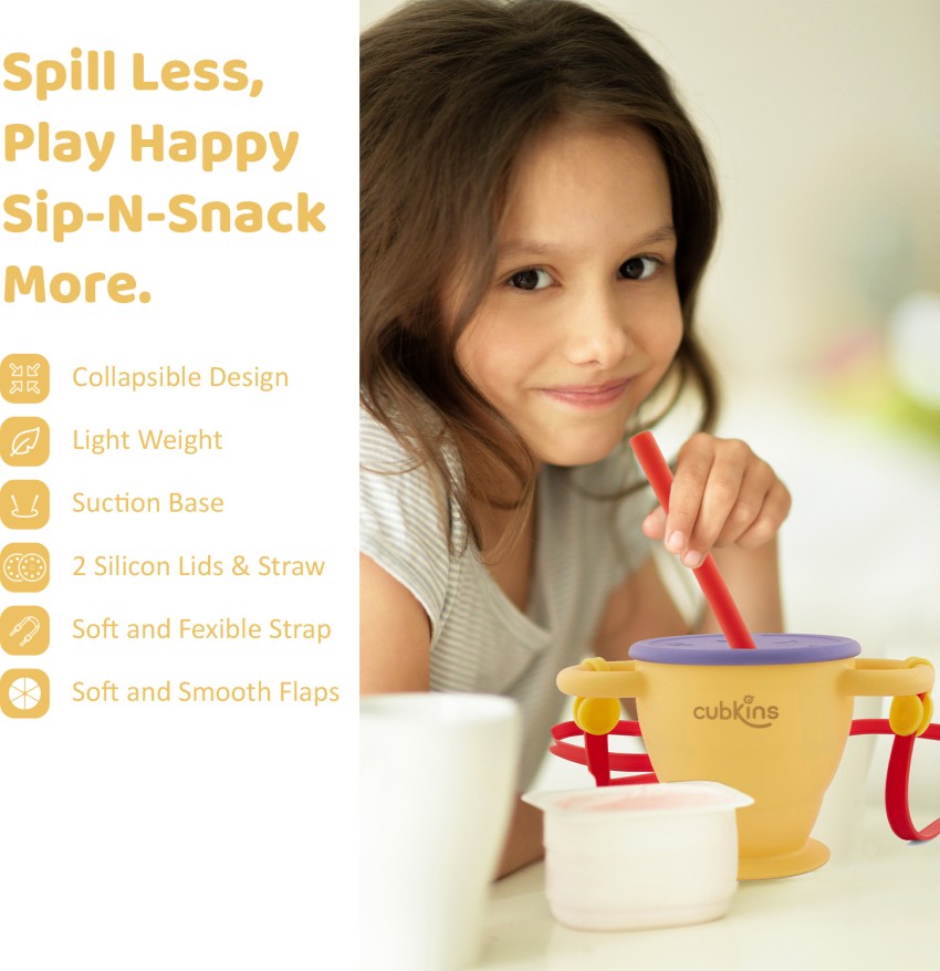 Sip-N-Snack (2 Pack) 2-in-1 Kids Cups BPA-Free With Straws