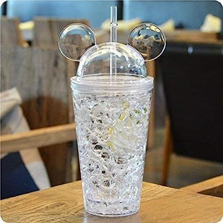 Mickey Printed Sipper Bottle With Straw For Kids, Glass Tumbler Sipper  Water Bottle