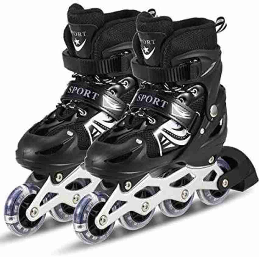 slenderopal Skating Shoes Adjustable Size LED Wheels Skates for Kids Boys Girls In line In line Skates Size 6 9 UK Buy slenderopal Skating Shoes Adjustable Size LED Wheels Skates for