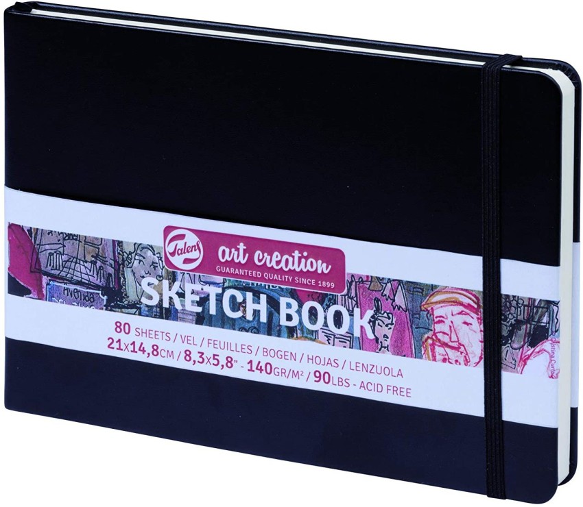 Royal Talens – Art Creation Hardback Sketchbook – 80 Sheets – 9x 14cm –  Black