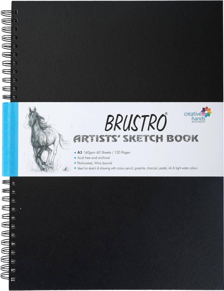 BRuSTRO Wire Bound Artists Sketch Book, A3 Size Sketch Pad Price in India -  Buy BRuSTRO Wire Bound Artists Sketch Book, A3 Size Sketch Pad online at