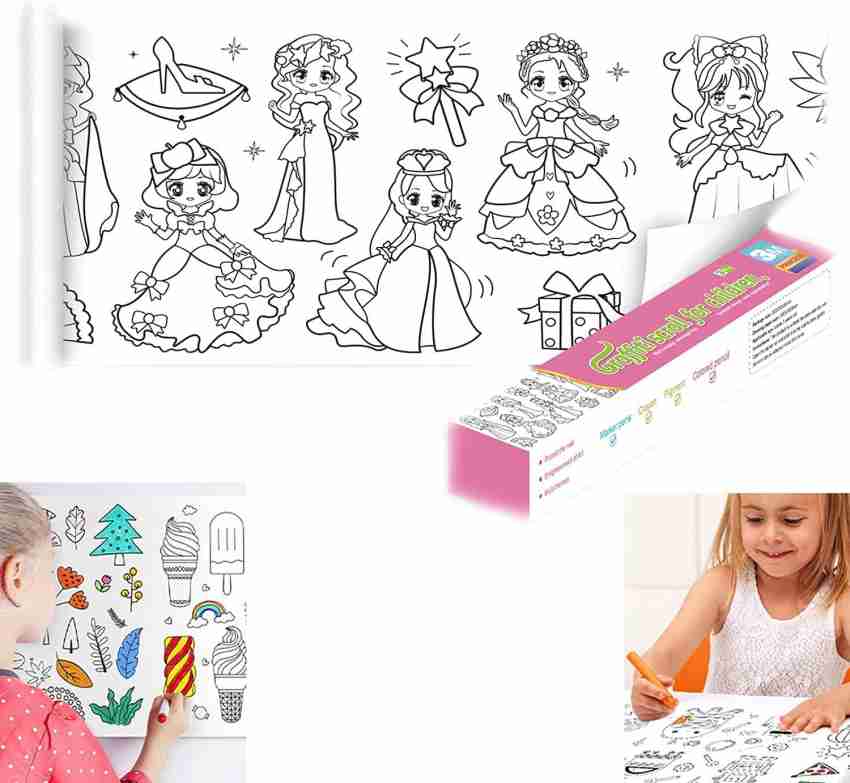 KolorFish Coloring Re-Stick Drawing Paper Roll for Kids, 118X12 Inch Large  (Princess) Sketch Pad Price in India - Buy KolorFish Coloring Re-Stick Drawing  Paper Roll for Kids, 118X12 Inch Large (Princess) Sketch
