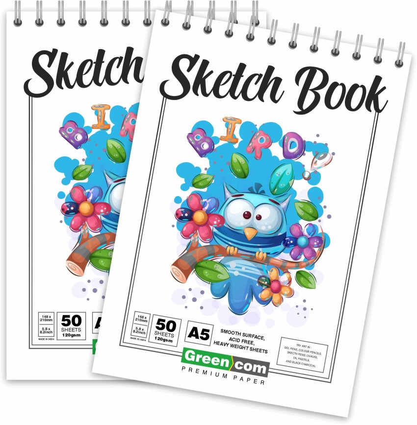 Askprints A5 Sketch book 50 Sheets Set of 2 - 5.8 x 8.3 Inch