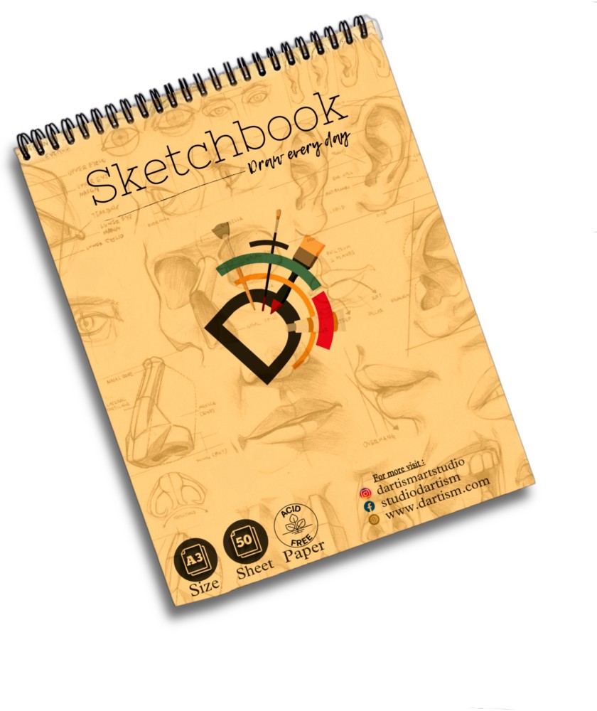 Buy Scholar Flesh Toned Paper Sketchbook Beige  A3A4A5  Portrait  80  Pages  160 GSM  WireO Bound online in India  Hello August