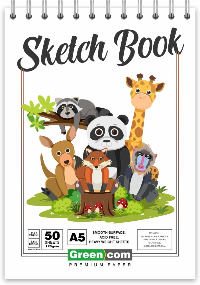 greencom A4 Sketch Book For Kids Top Spiral-Bound Artist Sketch Pads, Artist Drawing Book Sketch Pad Price in India - Buy greencom A4 Sketch  Book For Kids Top Spiral-Bound Artist Sketch Pads