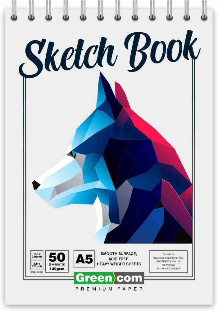 Sketch Book, 100 Pages (50 Sheets), Spiral Bound Artist Sketch Pad, Durable  Acid Free Drawing Paper for Drawing, Painting, Sketching or Doodling for