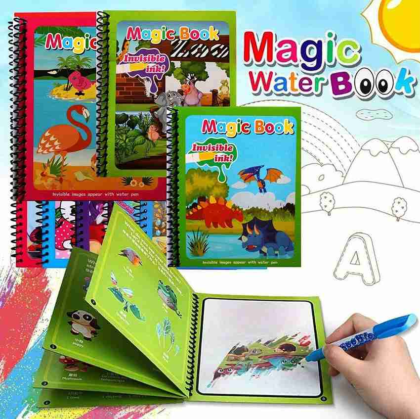 Reusable water shop coloring book