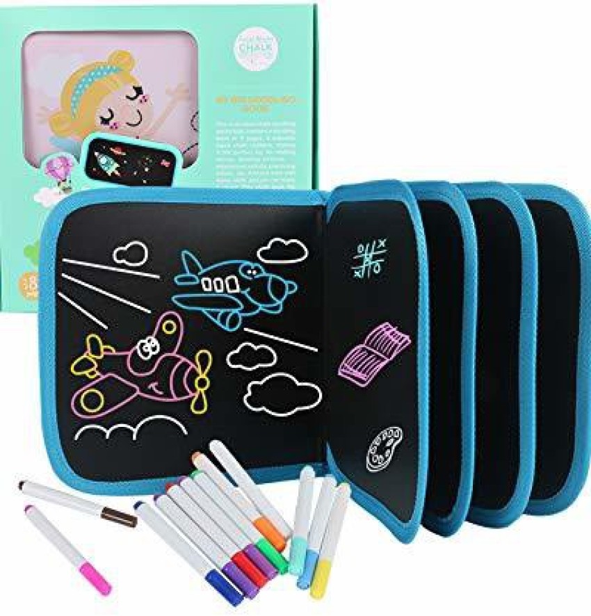 Erasable Magic Drawing Kit for Kids Drawing Book with Wet Wipes & Colors