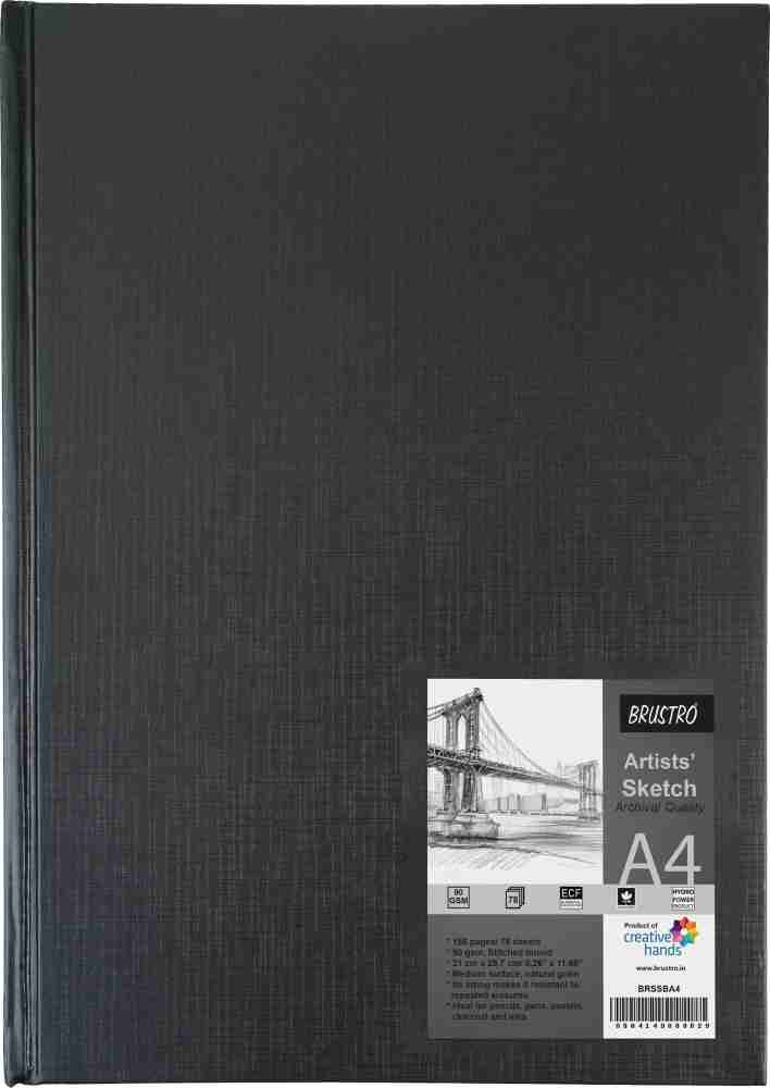 BRuSTRO Stitched Bound Artists Sketch Book, A4 Size, 156 Pages, 110 GSM  Sketch Pad Price in India - Buy BRuSTRO Stitched Bound Artists Sketch Book, A4  Size, 156 Pages, 110 GSM Sketch