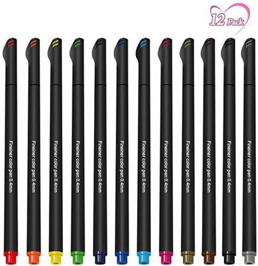 12/24pcs Colored Fine Point Pens Fineliner Pen for Note Taking