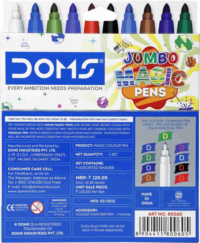 DOMS Jumbo MAGIC PENS (9 Magic Color Pens+ 1 Color Changer Pen)