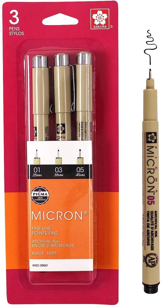 Sakura Pigma Micron Pen Set Brush, Sakura Pigment Micron Pen