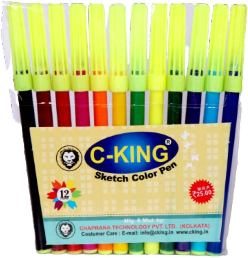 FLAIR Creative Series Mr. Big Colourful 12 Shades Sketch Pen Pouch Pack |  Sleek Design with Ventilated Cap | Colourful Sketching, Doodling & Mandala  Art | Pack of 10 : Amazon.in: Home & Kitchen