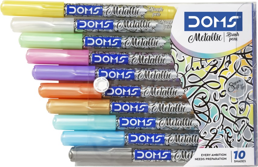 Buy Doms Metallic Brush Pen (10 Shades) Online at Best Prices in India -  JioMart.