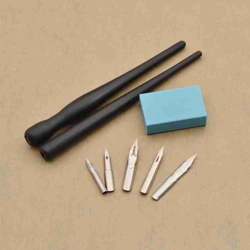 Cartoon Manga Pen Tip Pen Set Calligraphy Drawing Tool Set Five Nib +  Holder + Eraser