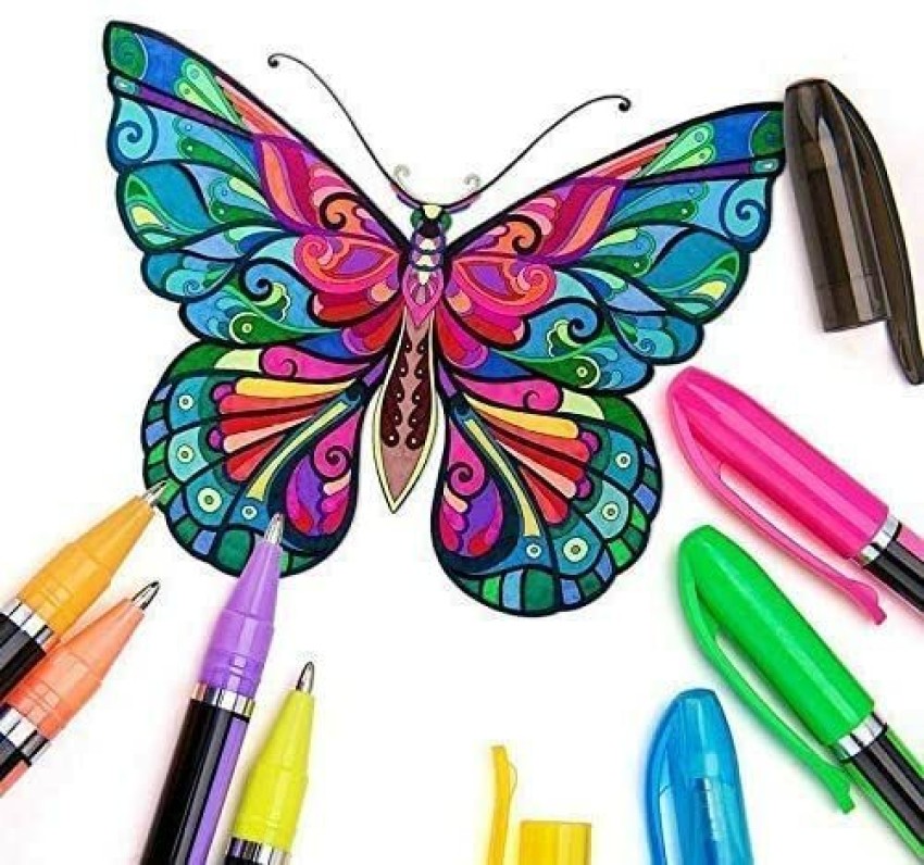 Roly Poly 48 Pcs Neon Color Gel Pen Set For Kids