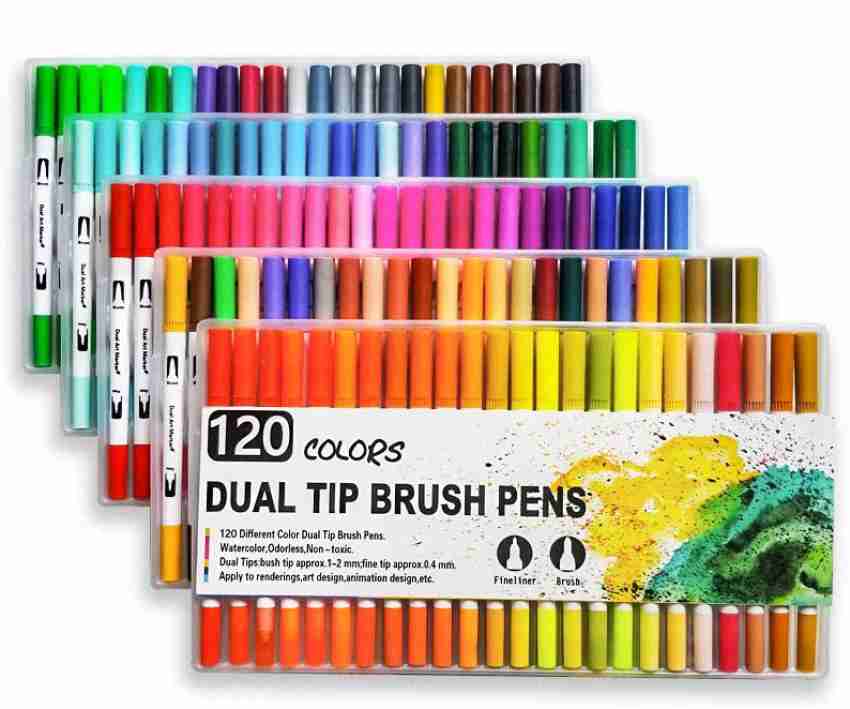 120 colors fine point and brush