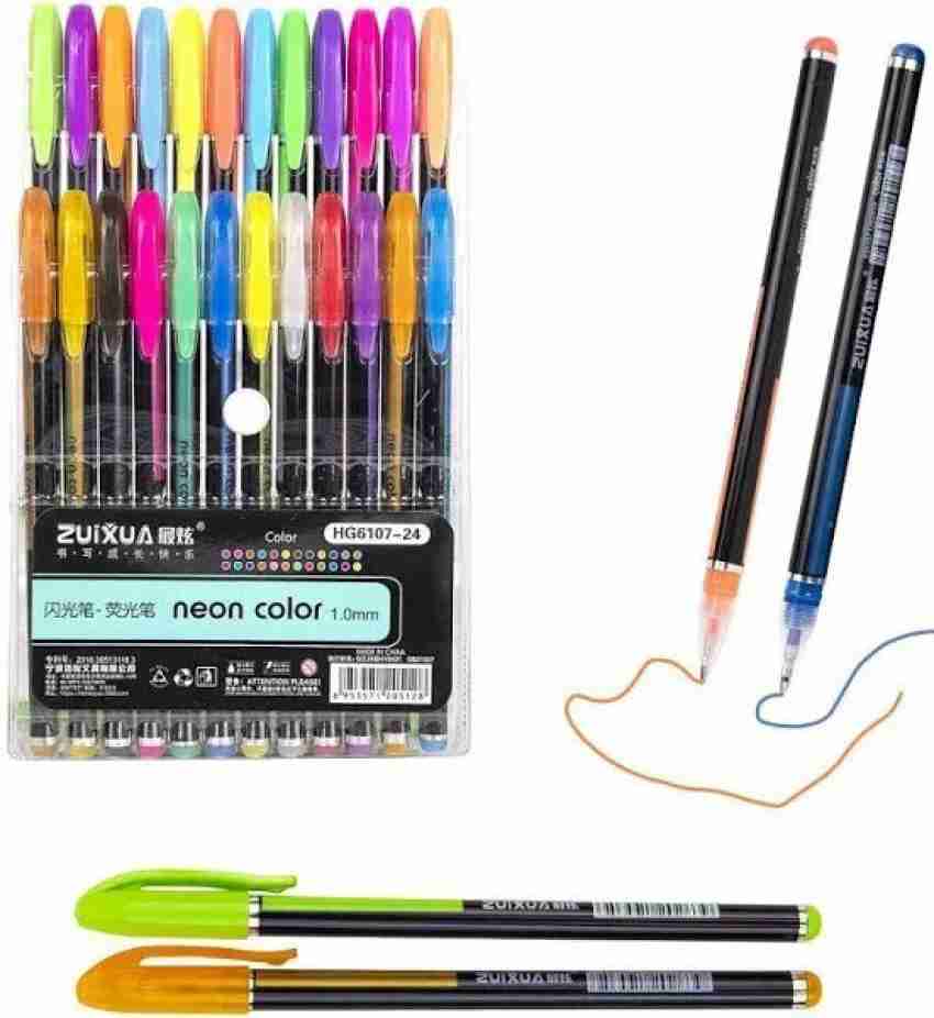 24Pcs Painting Set Glitter Highlighter Markers Pen Pastel Drawing