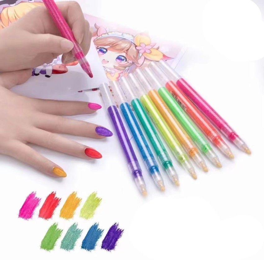 Easy Water Color Nails -Nail Art With Sketchpens - YouTube