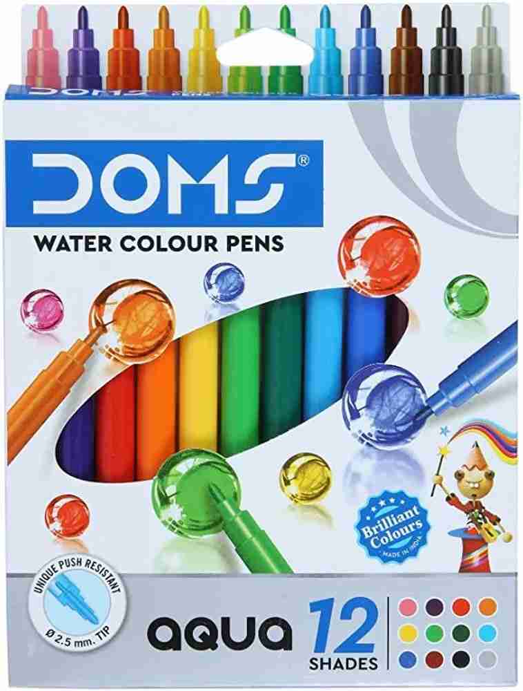 DOMS Aqua Watercolor Soft Tip Nib Sketch Pens (Set of 1, Multicolor)