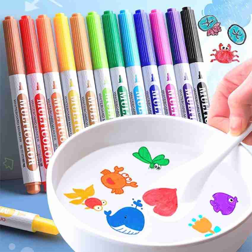 SATMPD Magical Water Painting Pen, 12 Pack Water Painting  Floating Marker Pen - Magic pen