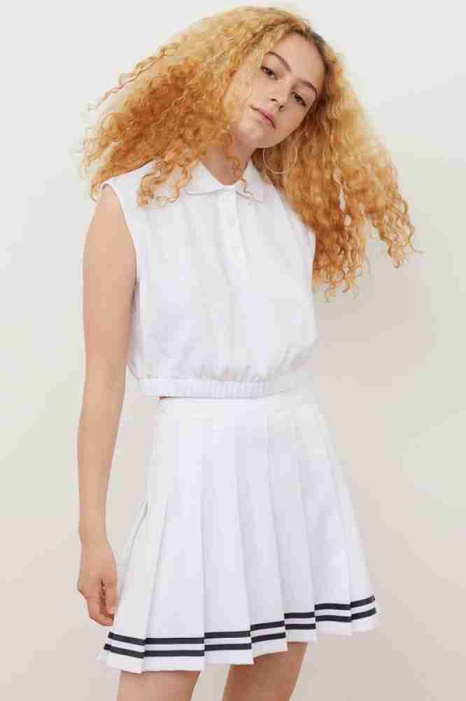 White pleated hotsell skirt 48