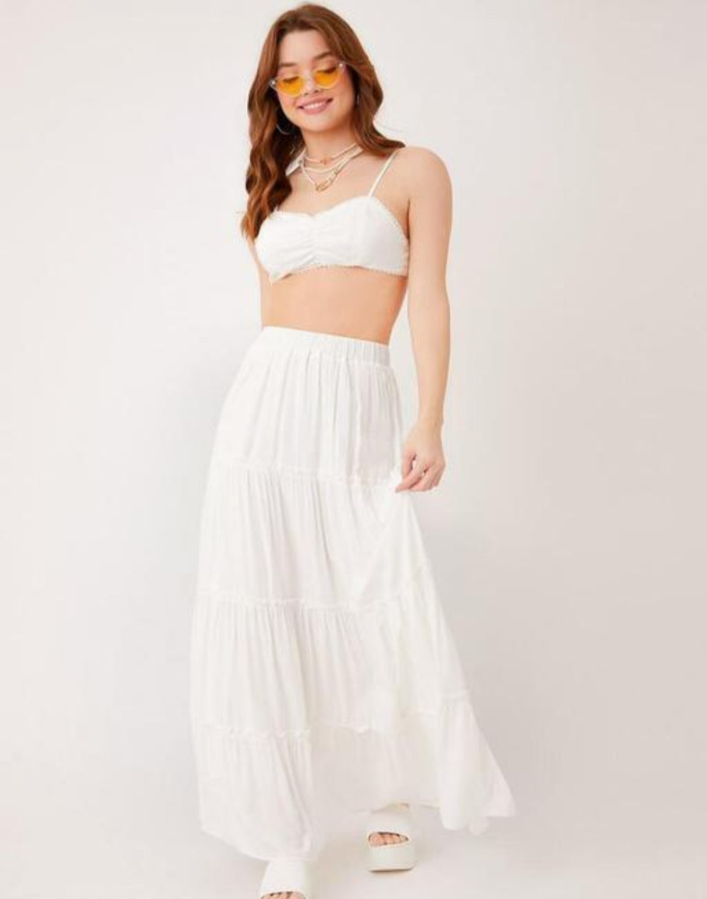 White skirt online india top