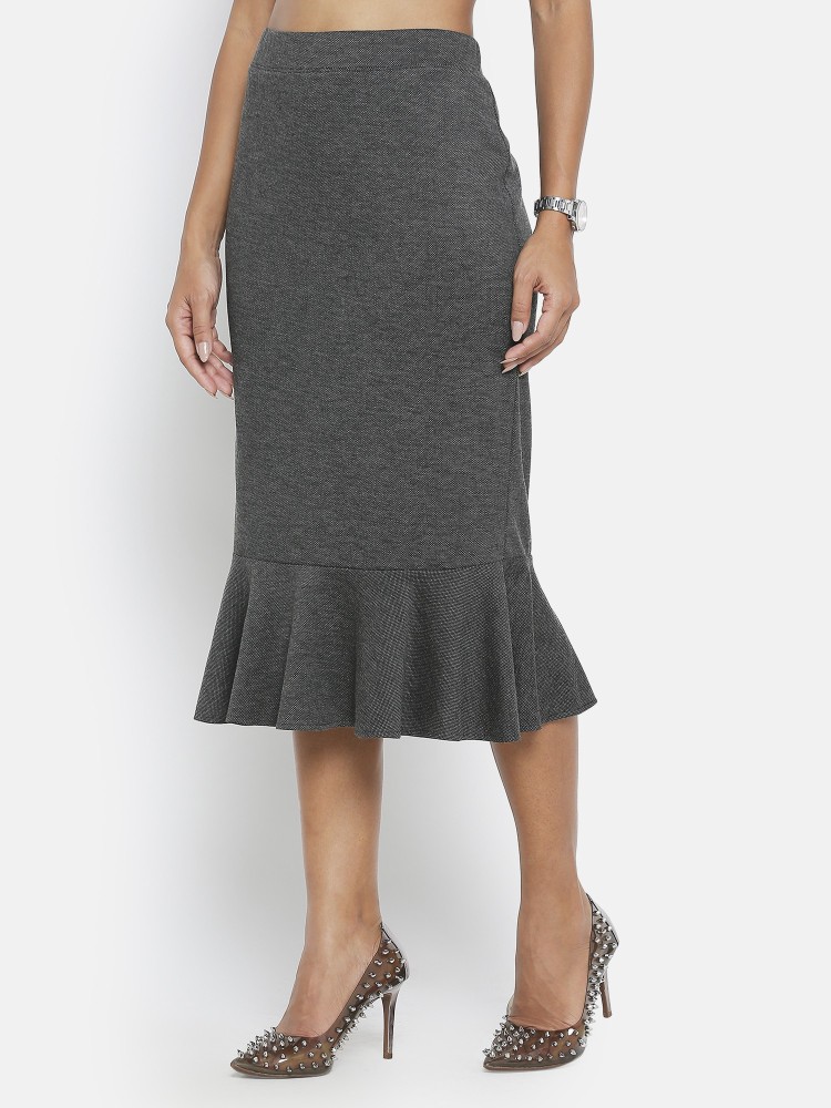 Office you Solid Women Pencil Grey Skirt Buy Office you Solid Women Pencil Grey Skirt Online at Best Prices in India Flipkart