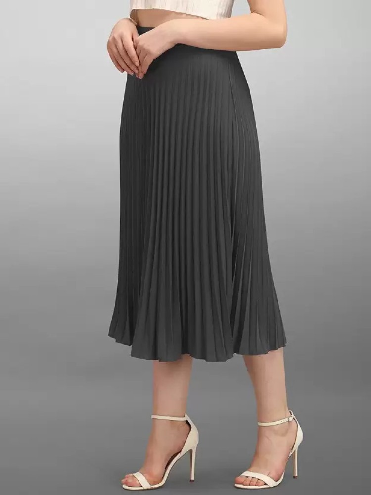 Grey pleated skirt 30 hotsell