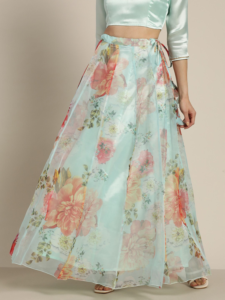 Floral print cheap skirt and top