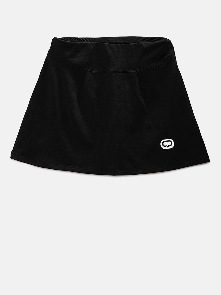 QiDDO Sports Solid Girls Regular Black Skirt