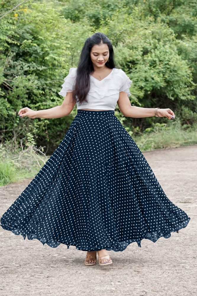 Traditional skirt and outlet crop top