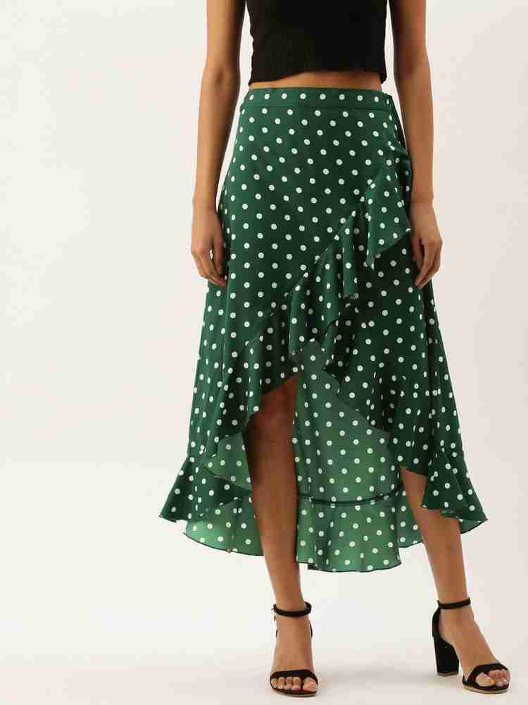Green polka cheap dot wrap skirt