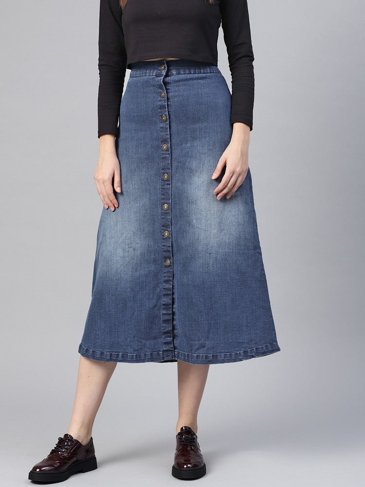 SASSAFRAS Washed Women Regular Blue Skirt - Buy SASSAFRAS Washed Women  Regular Blue Skirt Online at Best Prices in India | Flipkart.com