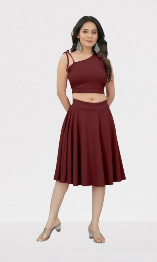 Maroon shop color skirt