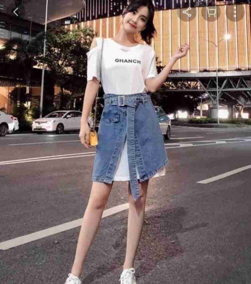 Denim skirt flipkart sales