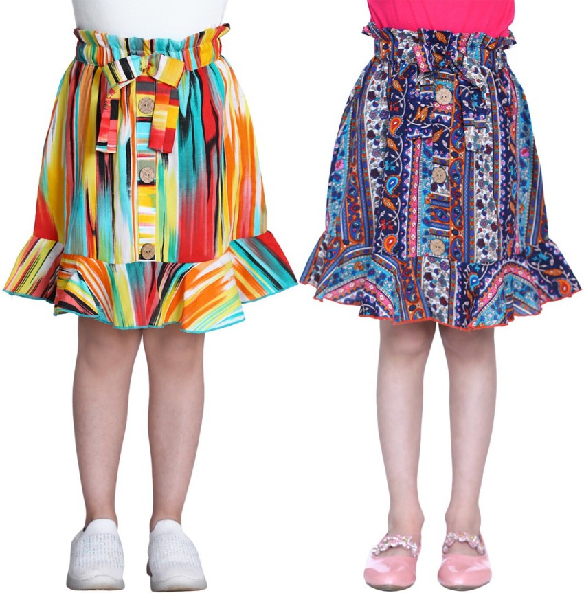 Cutiekins Girls Printed Regular Multicolor Skirt