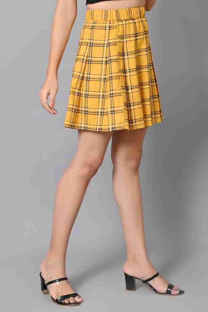 Yellow pleated skirt xl outlet