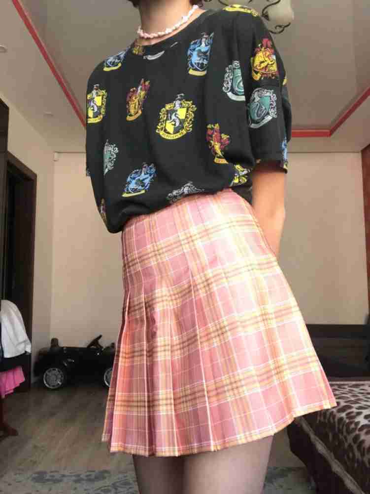 Khalak Solid Women Pleated Pink Skirt - Buy Khalak Solid Women