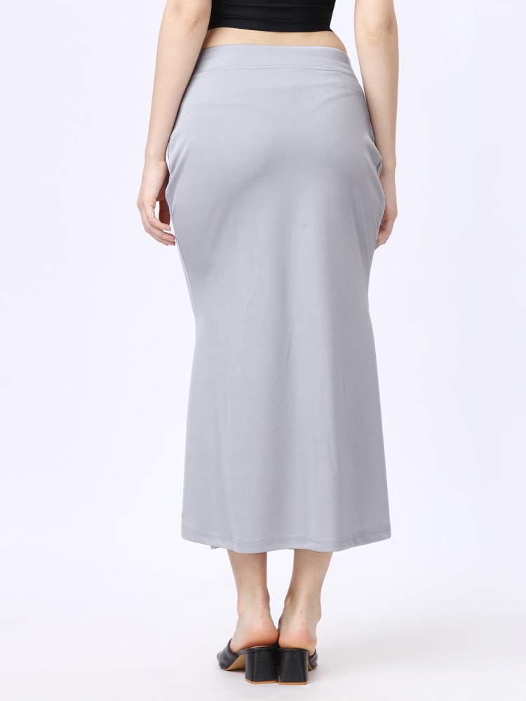 SCUBE DESIGNS Slim Saree Shapewear Petticoat Grey (S) Lycra Blend