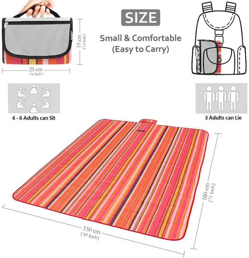 PackNBuy Foldable Picnic Outdoor Camping Beach Blanket with Zipper